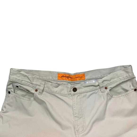 Eddie Bauer Oatmeal Beige Cotton Bootcut Jean‎ Styled Pants - Picture 3 of 9